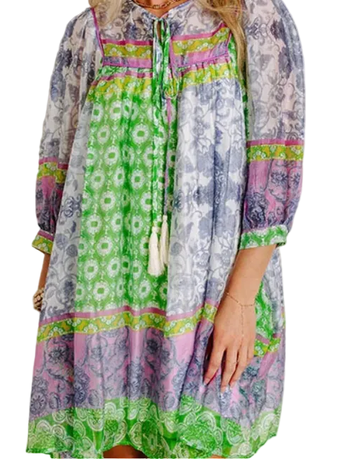 Ella Patchwork Short Dress