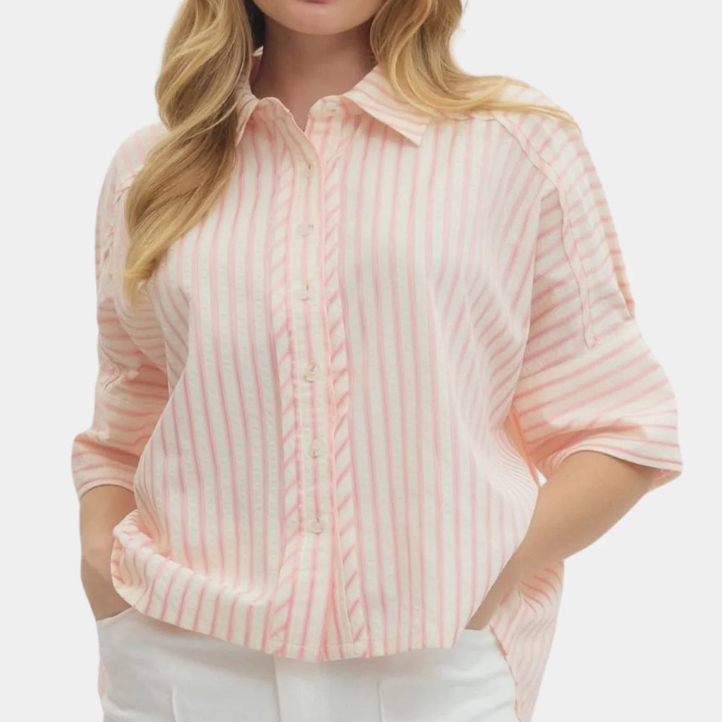 Greta Peach Stripe Top