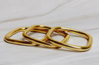 Gold Square Bangle Set
