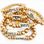 Audra Style Gold Affirmation Beaded Bracelet