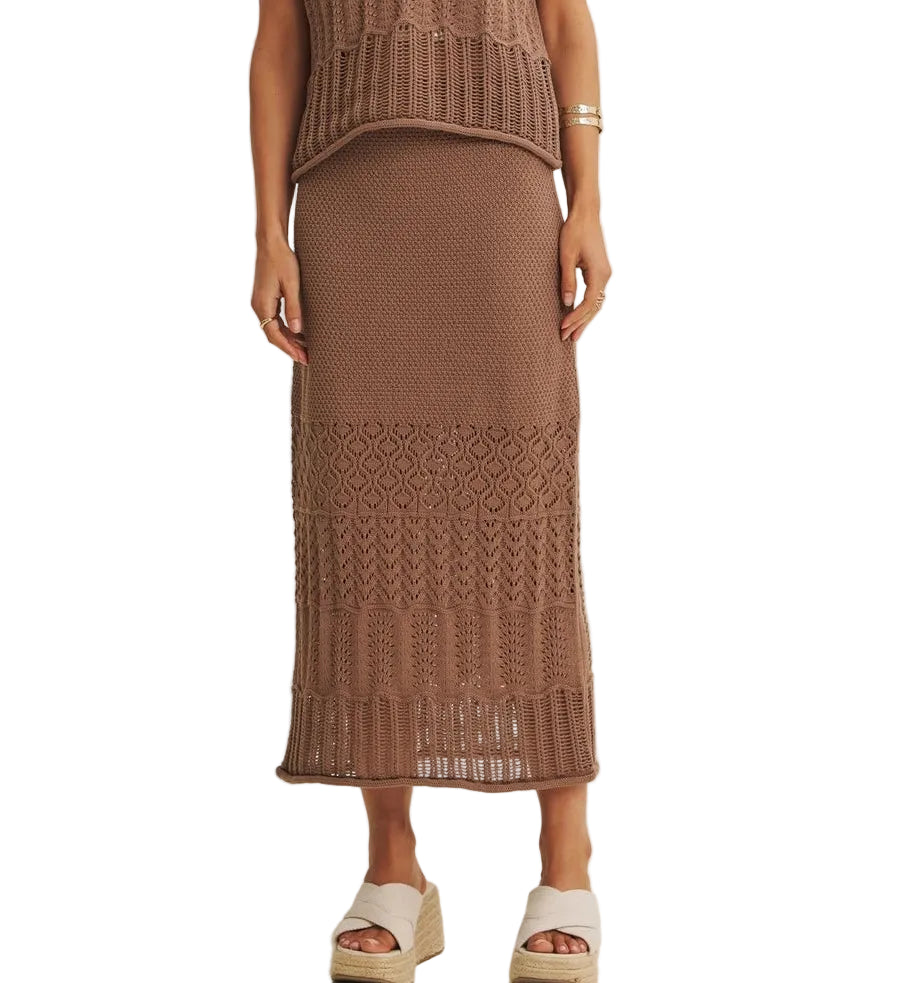 Bella Crocheted Brown Skirt