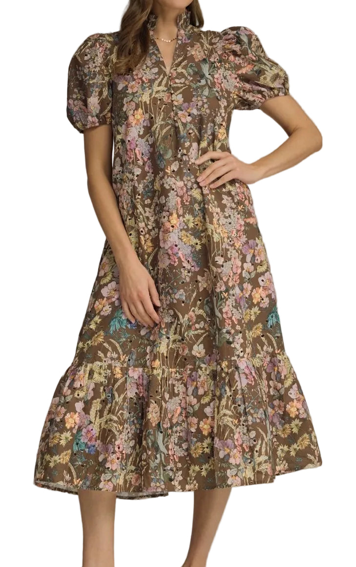Cora Floral Eyelet Midi