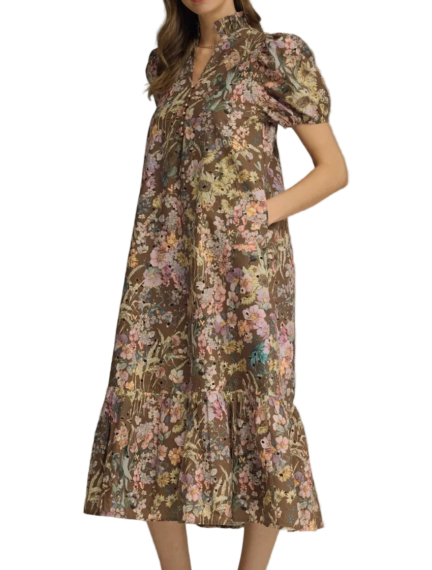 Cora Floral Eyelet Midi