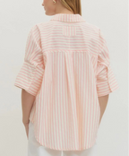 Greta Peach Stripe Top