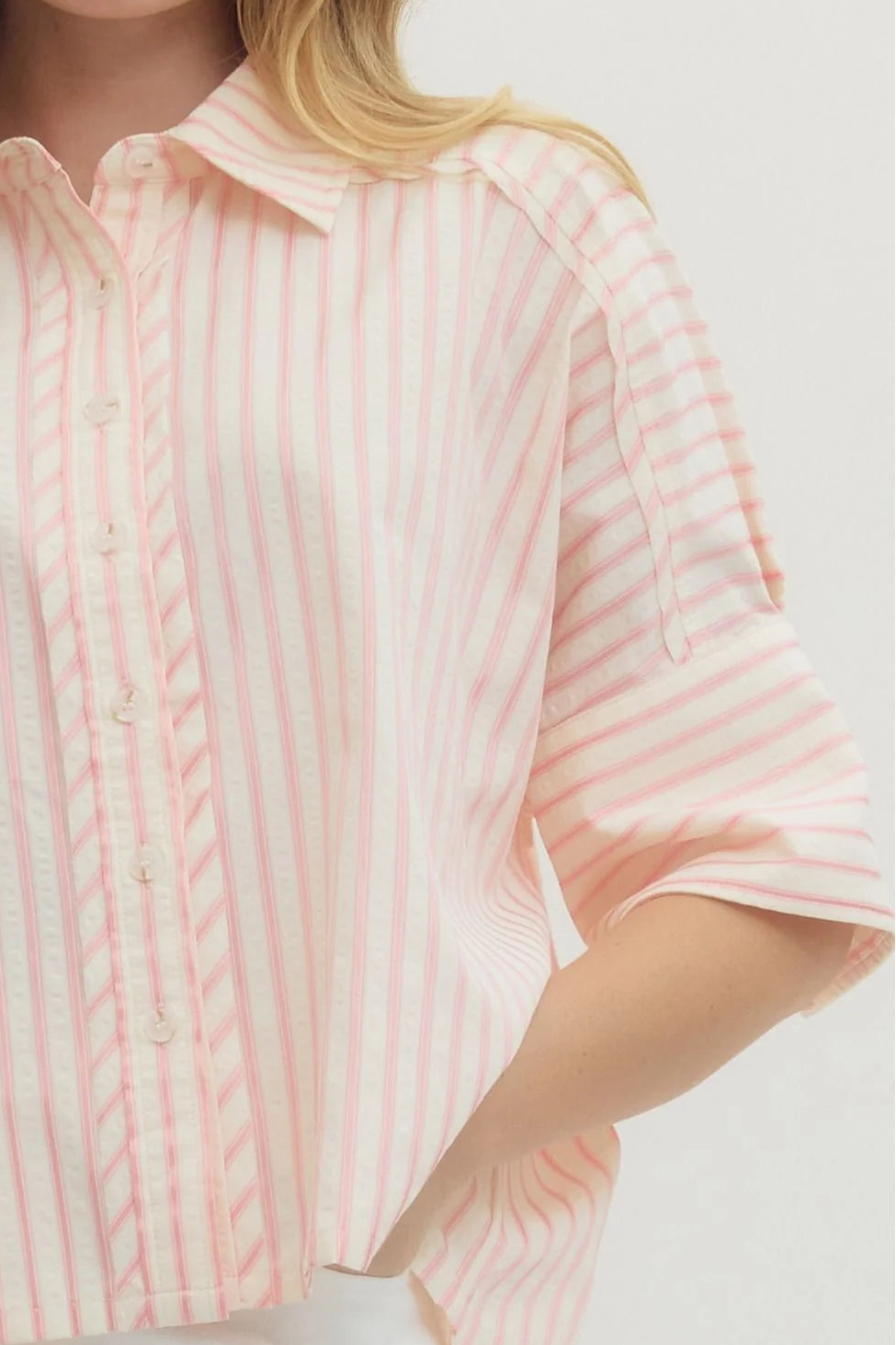 Greta Peach Stripe Top