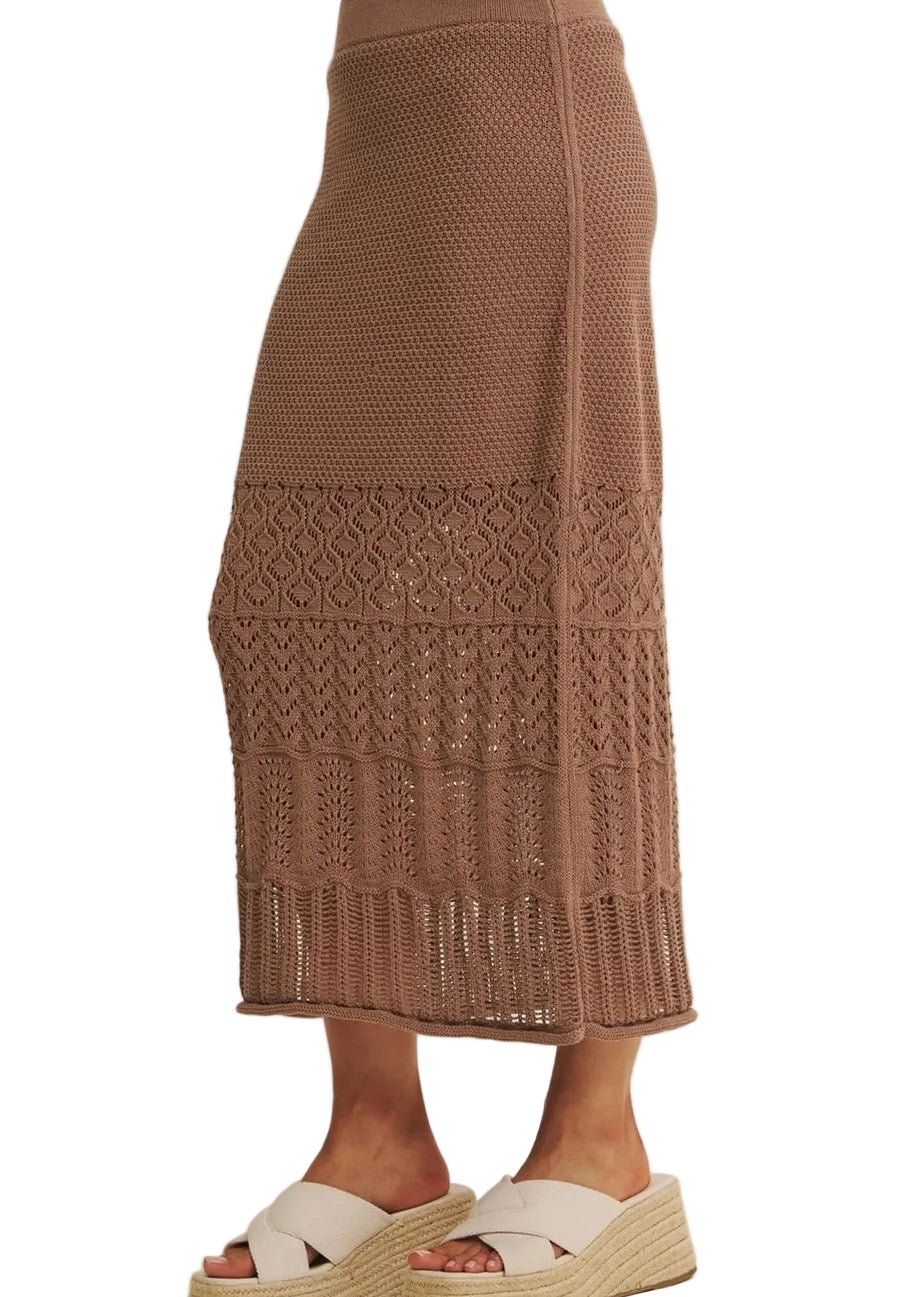 Bella Crocheted Brown Skirt