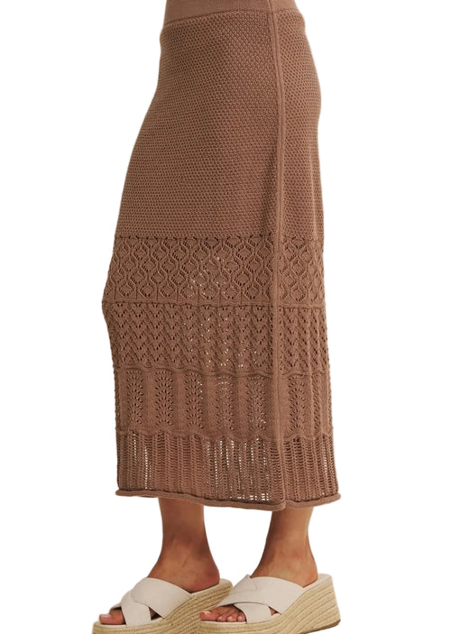 Bella Crocheted Brown Skirt
