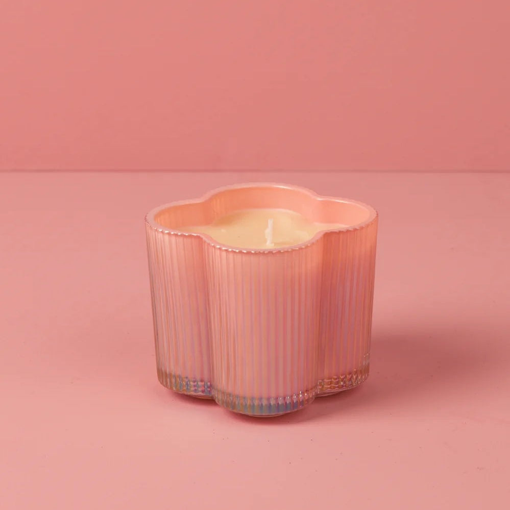 Sweet Grace Iridescent Pink Flower Shaped Candle